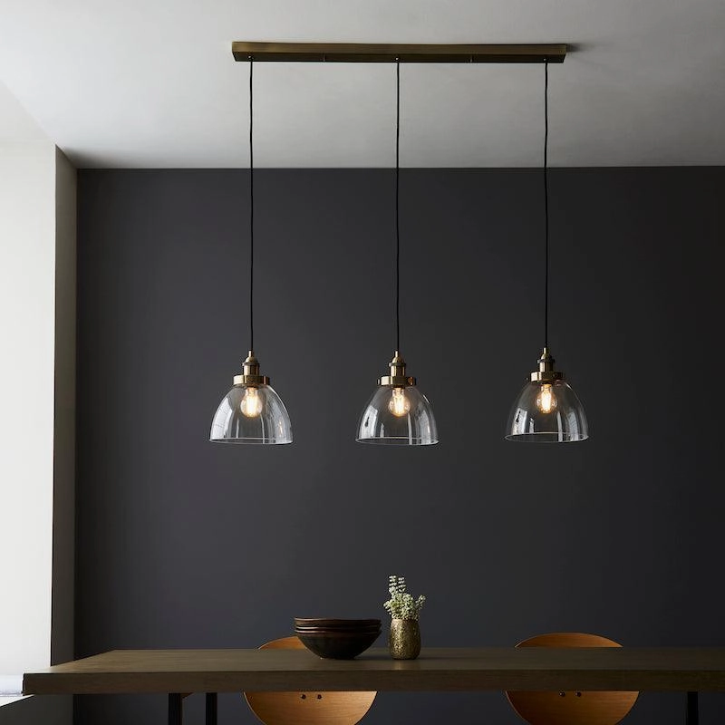 Endon Hansen Linear Brass Ceiling Light by Endon Lighting