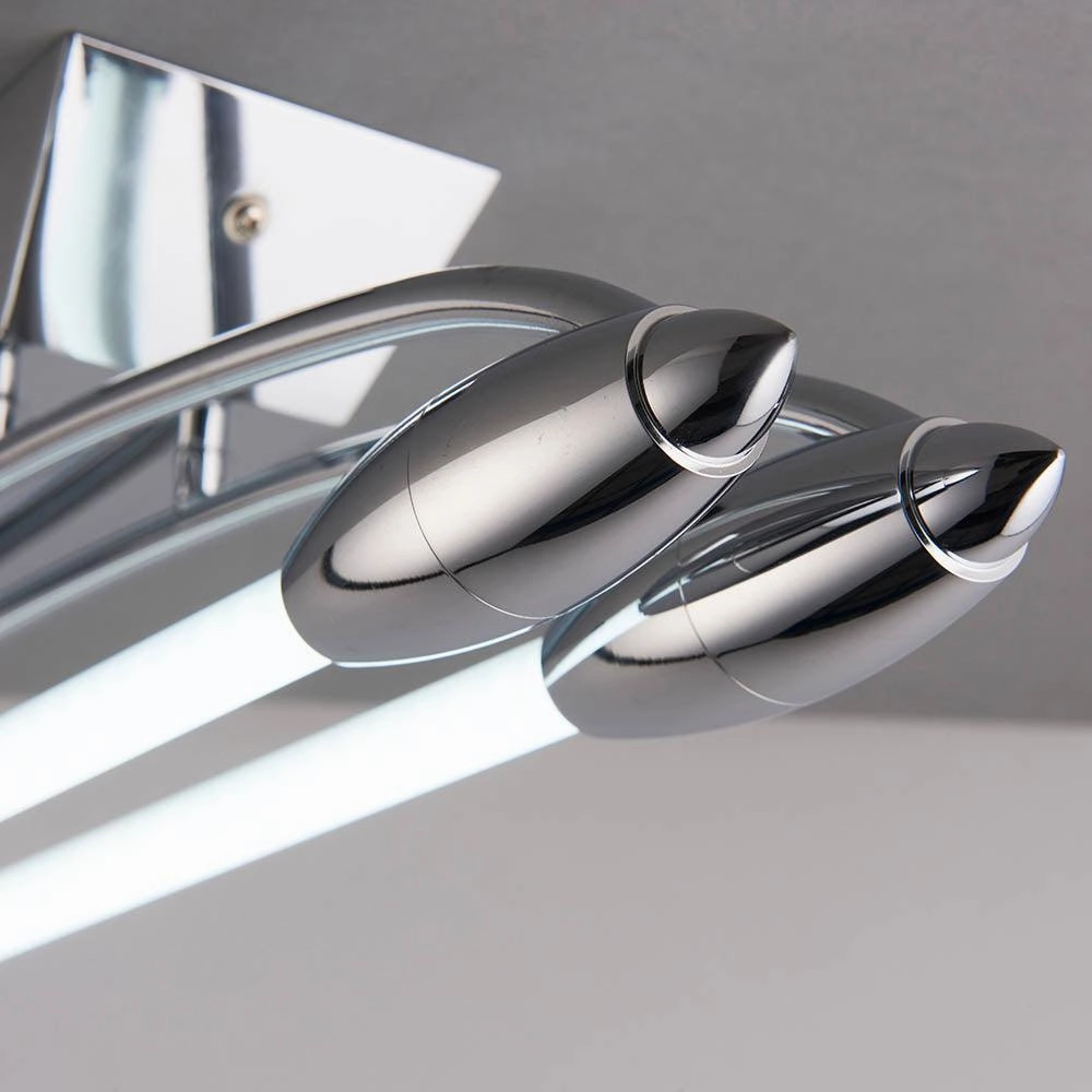 Endon Harper Chrome Finish LED Flush Ceiling Light - Large