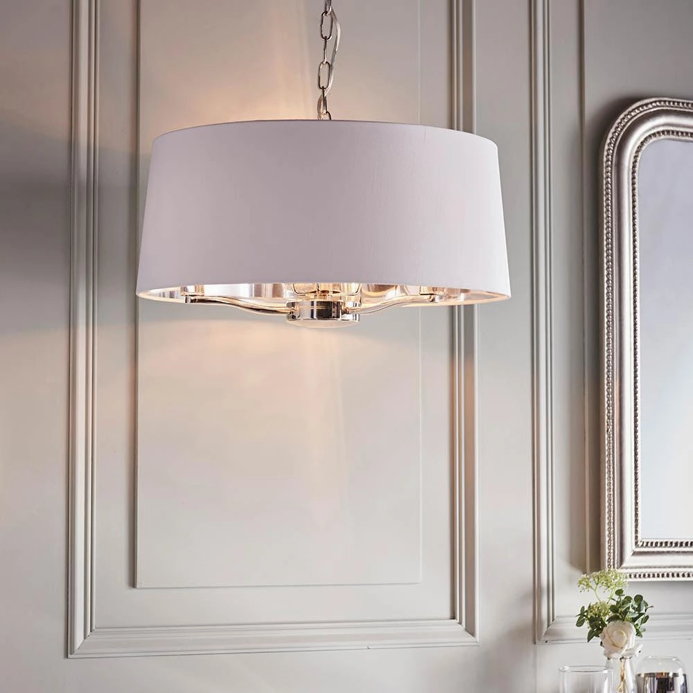 Endon Harvey 3 Light Bright Nickel Ceiling Pendant