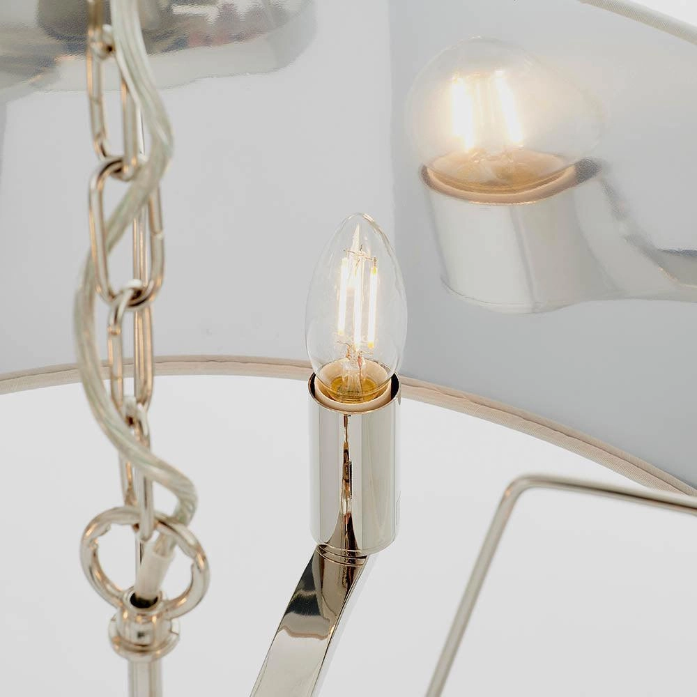 Endon Harvey 3 Light Bright Nickel Ceiling Pendant