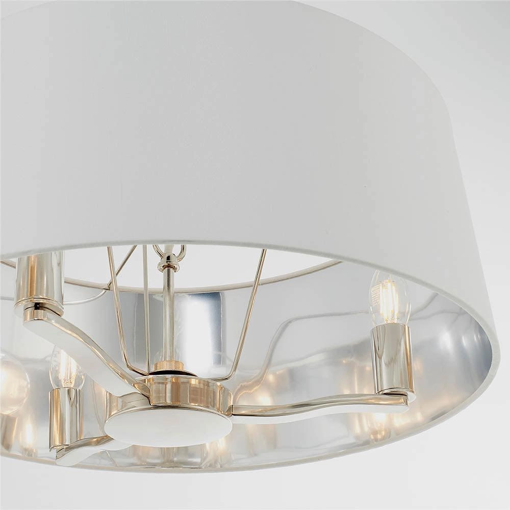 Endon Harvey 3 Light Bright Nickel Ceiling Pendant