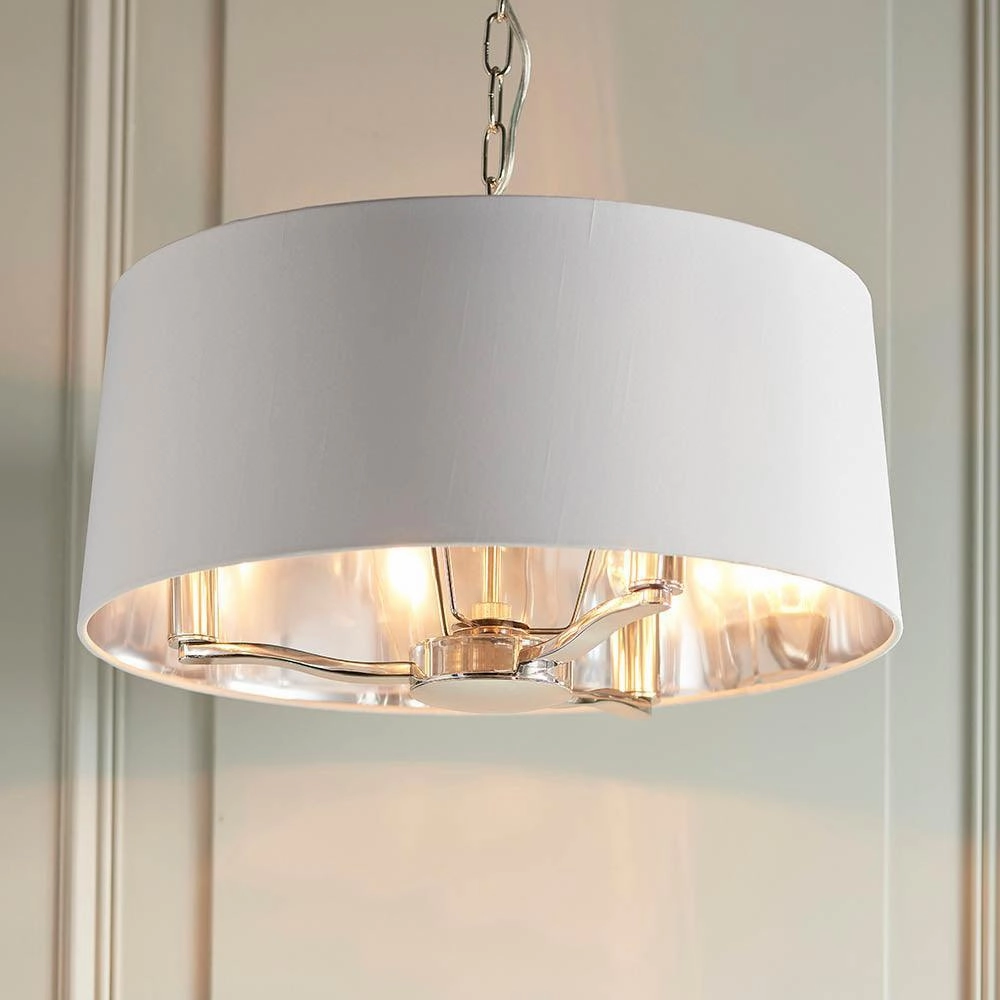 Endon Harvey 3 Light Bright Nickel Ceiling Pendant