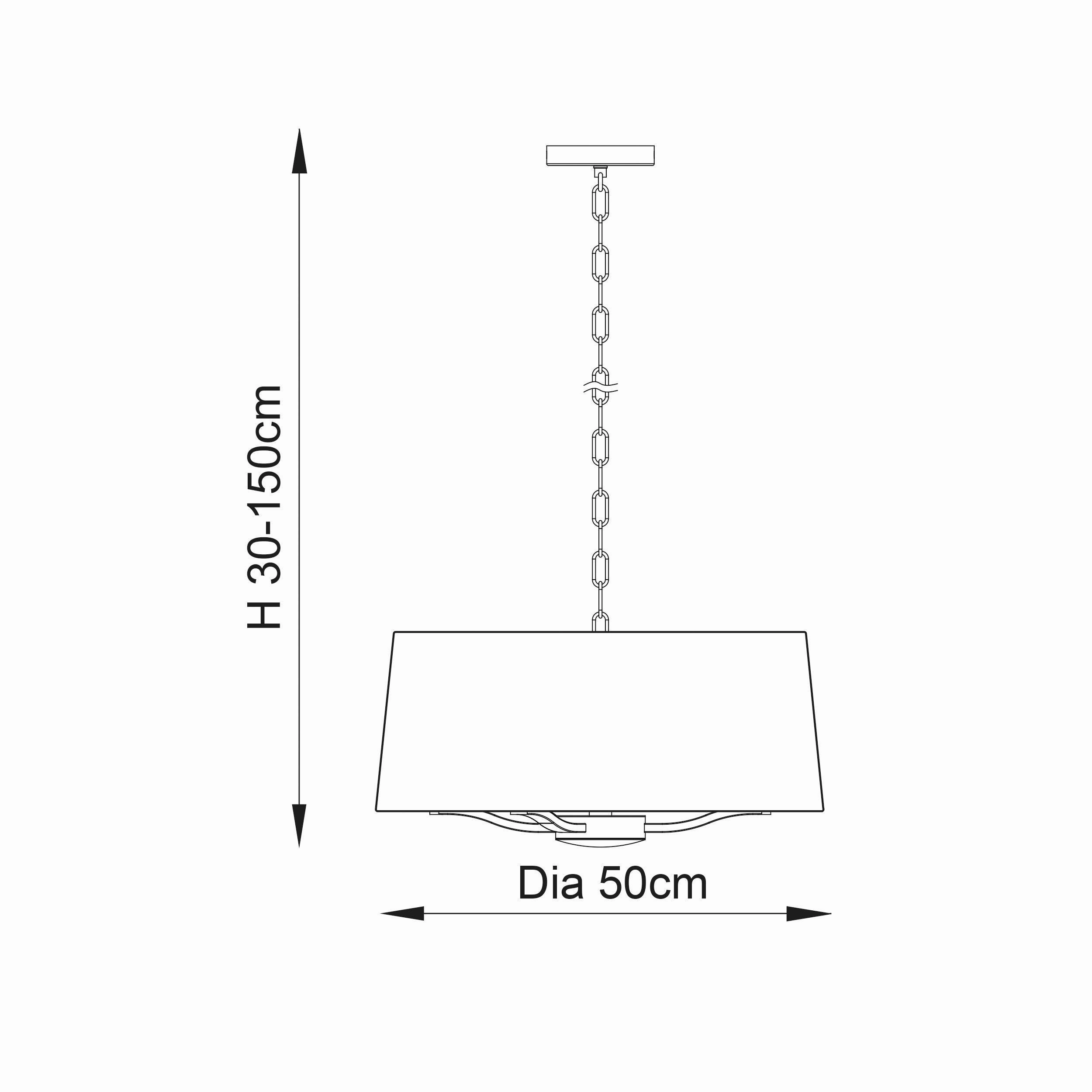 Endon Harvey 3 Light Bright Nickel Ceiling Pendant