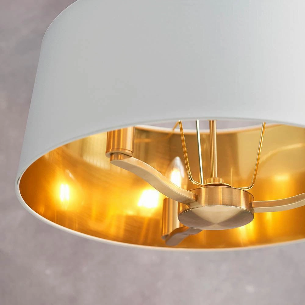 Endon Harvey 3 Light Satin Gold Pendant Ceiling Light