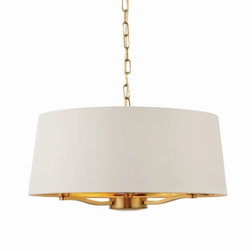 Endon Harvey 3 Light Satin Gold Pendant Ceiling Light modern ceiling lamp