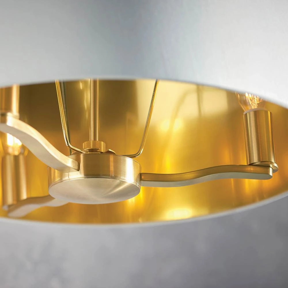 Endon Harvey 3 Light Satin Gold Pendant Ceiling Light