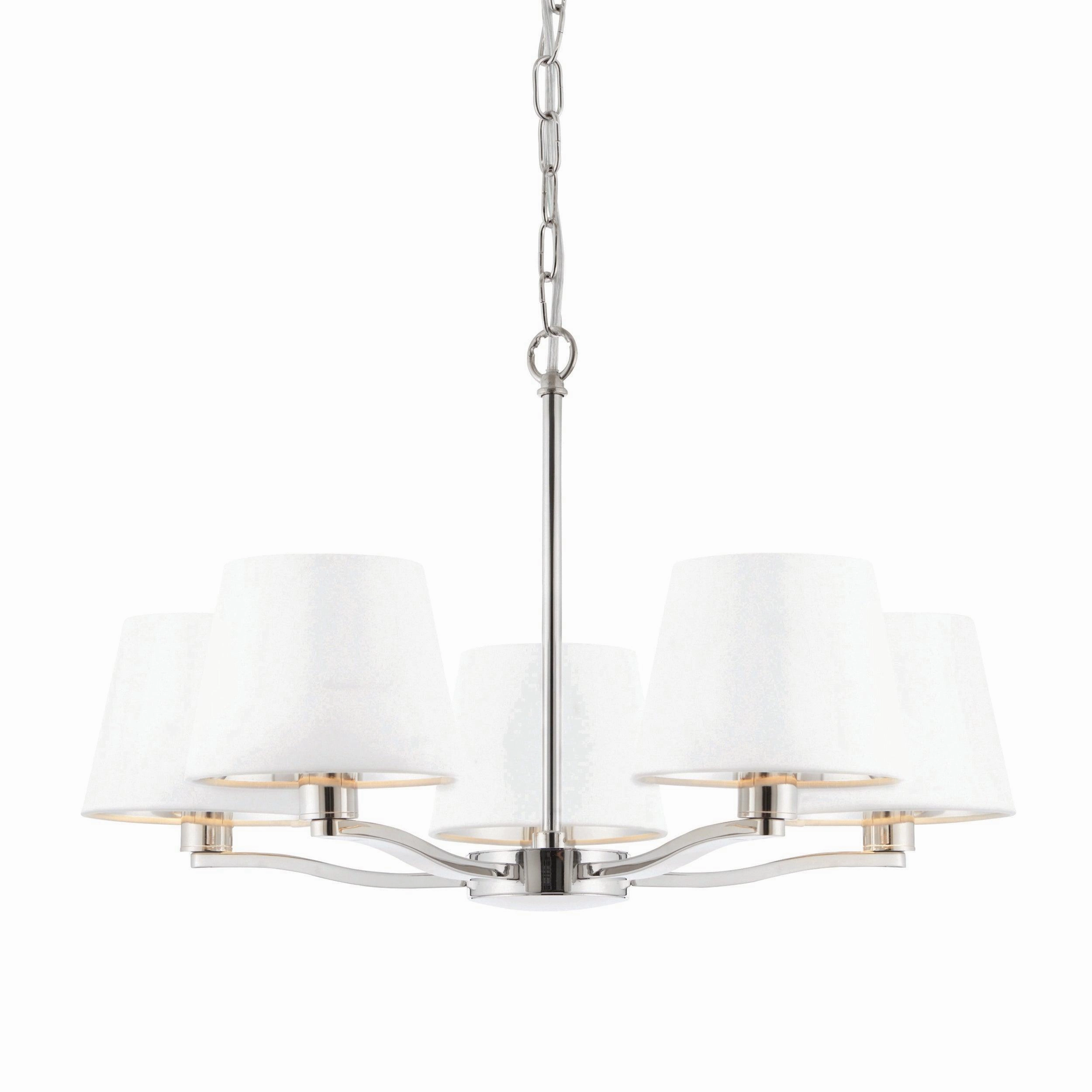 Endon Harvey 5 Light Polished Nickel Chandelier minimalist ceiling light