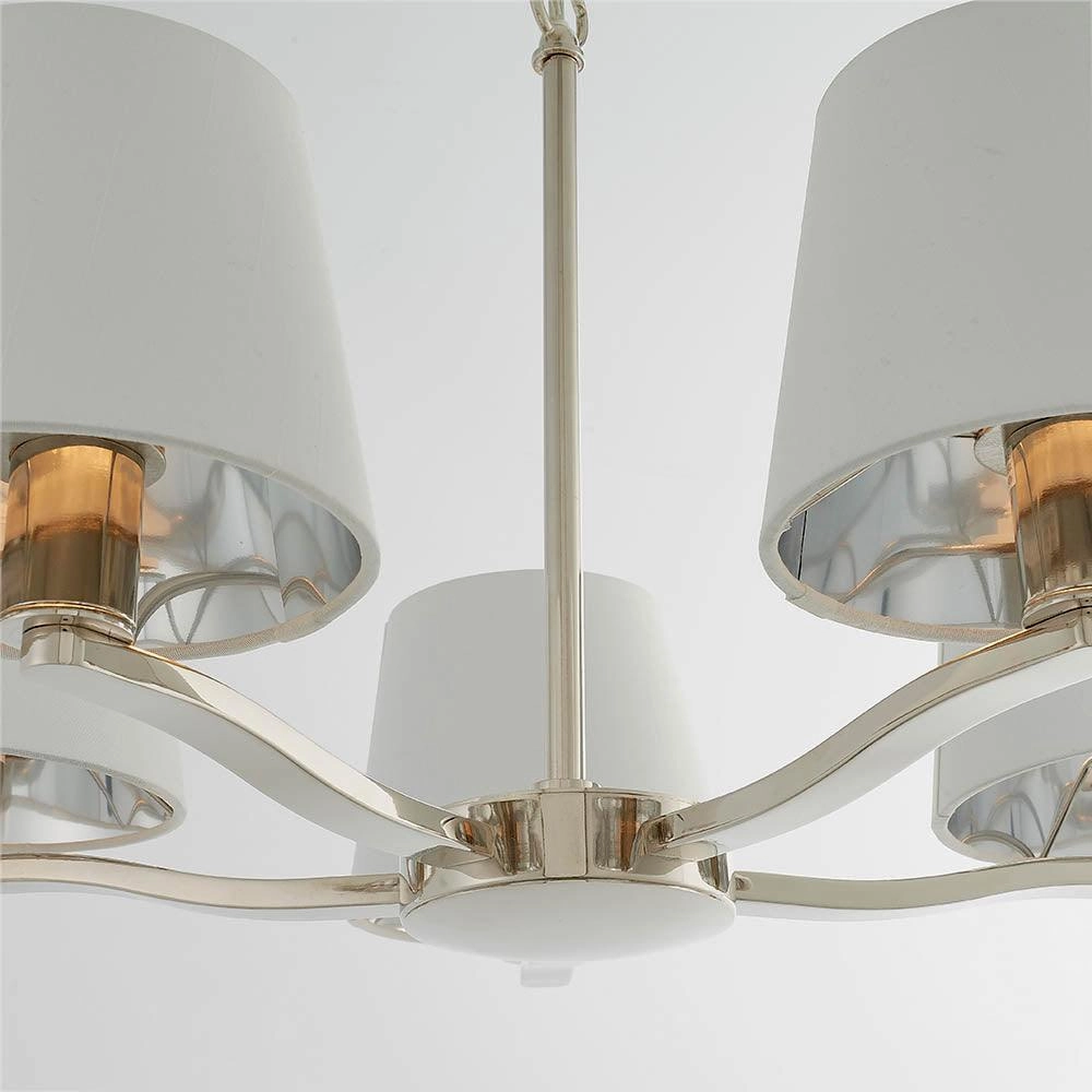 Endon Harvey 5 Light Polished Nickel Chandelier