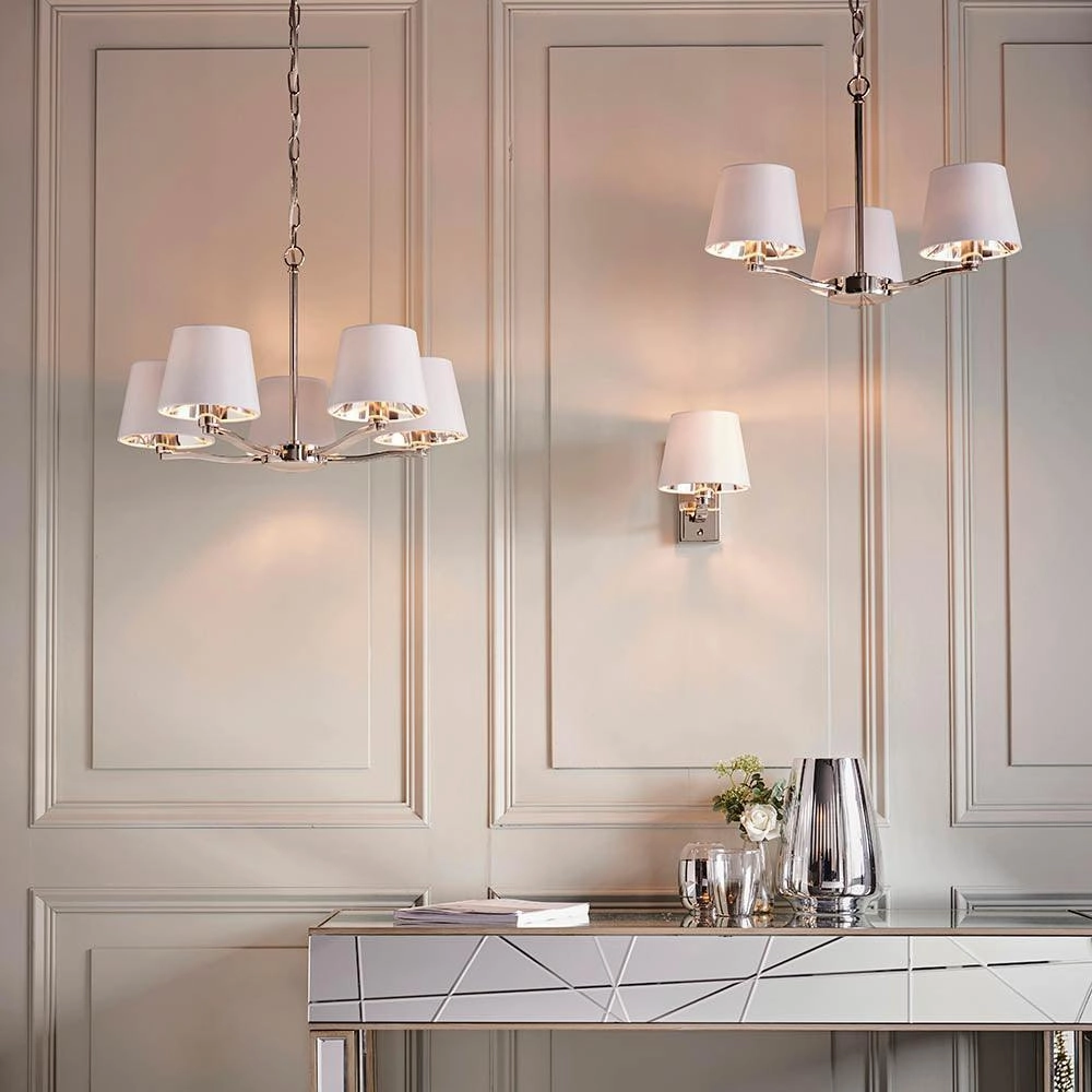 Endon Harvey 5 Light Polished Nickel Chandelier