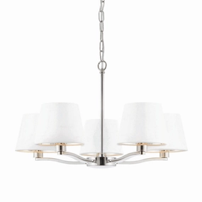 Endon Harvey 5 Light Polished Nickel Chandelier minimalist ceiling light