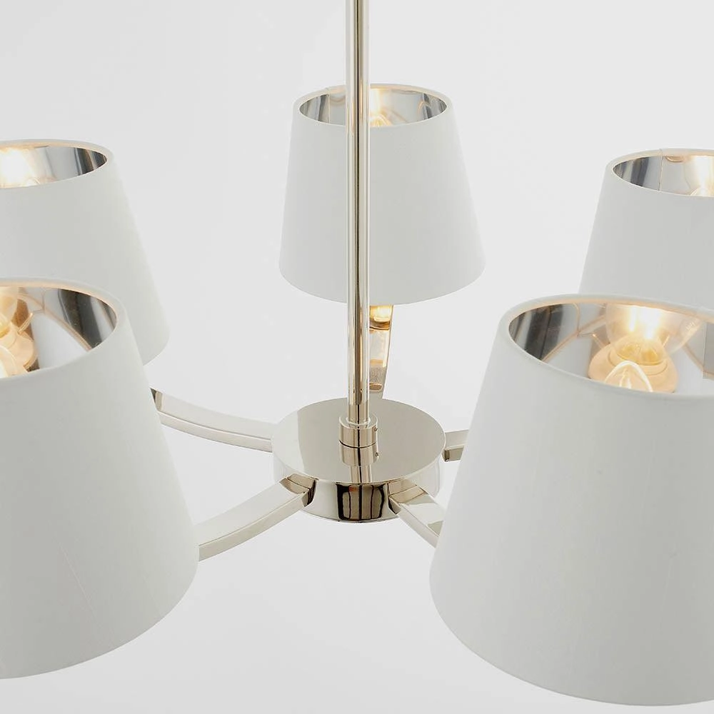 Endon Harvey 5 Light Polished Nickel Chandelier