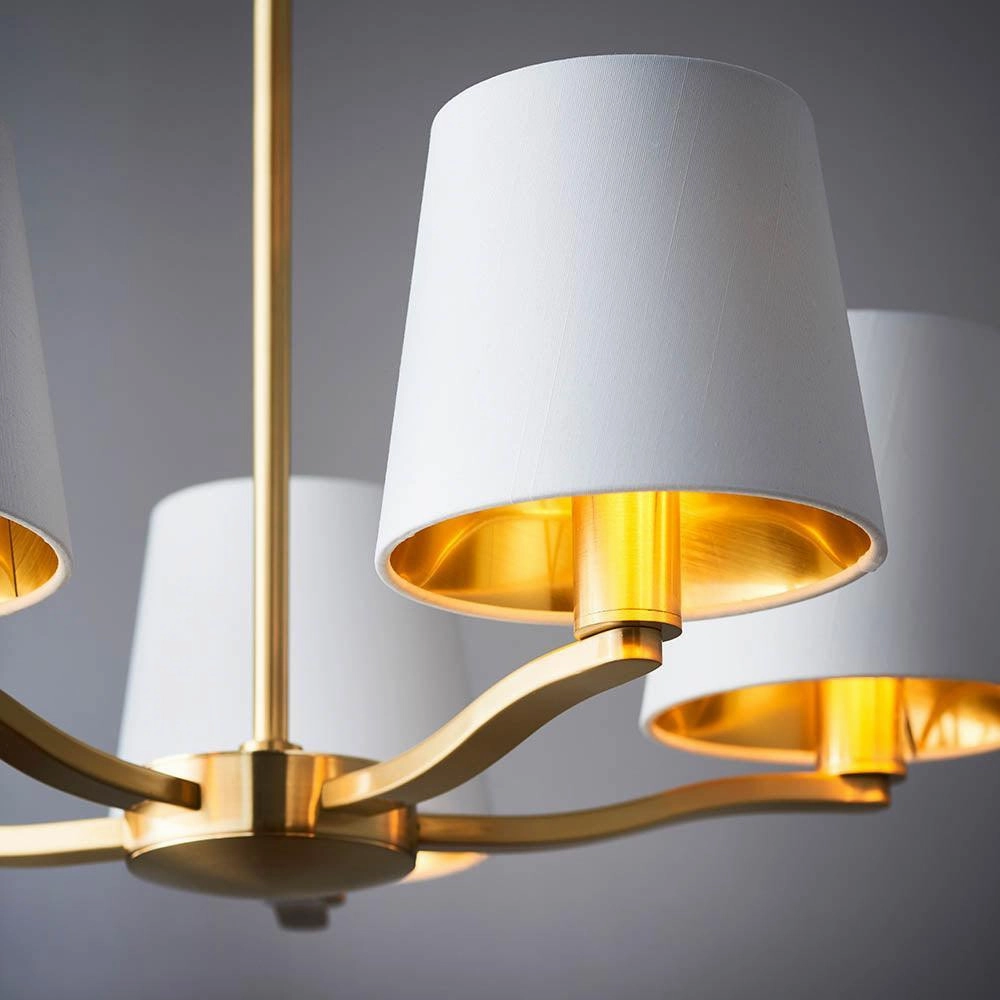 Endon Harvey 5 Light Satin Gold Pendant Ceiling Light