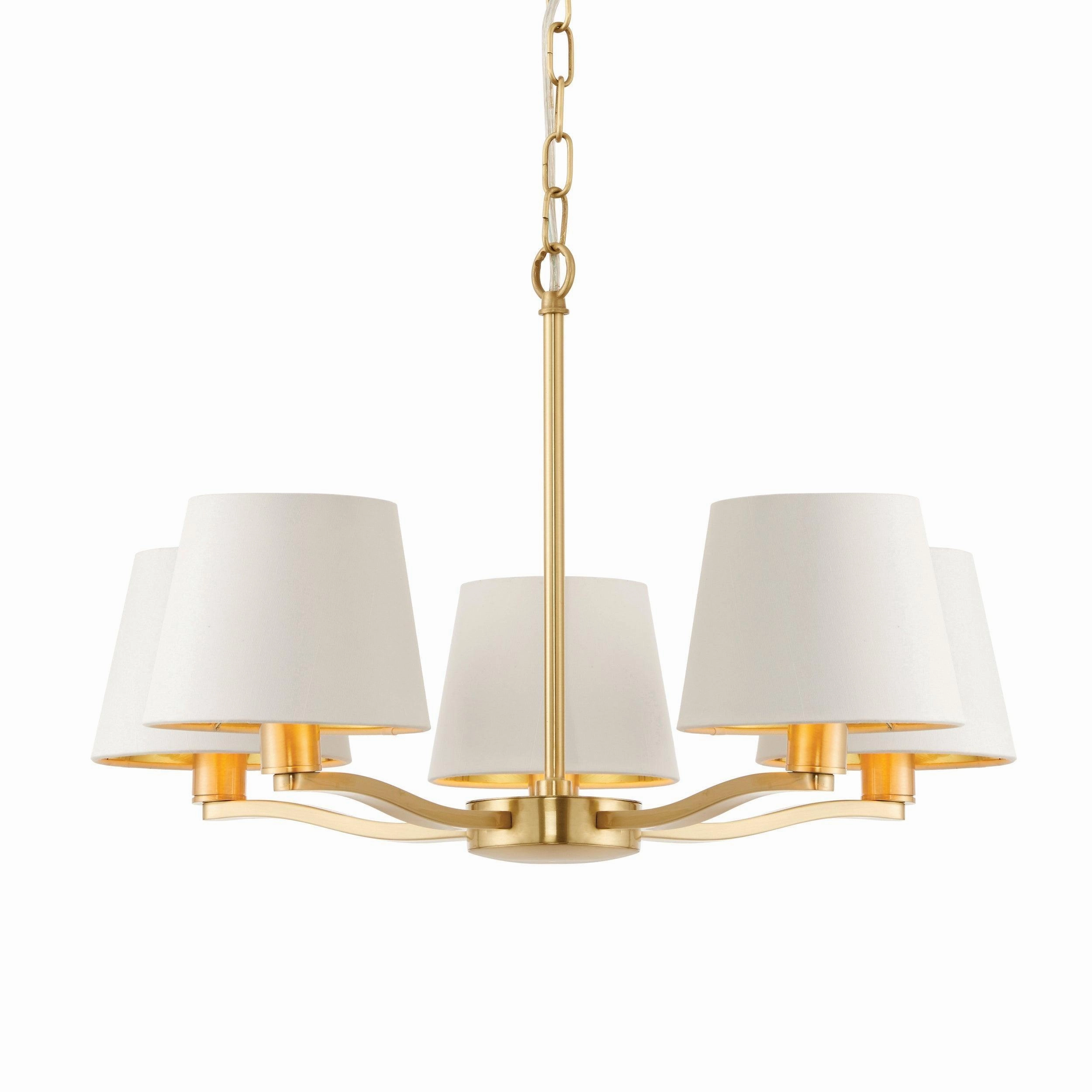 Endon Harvey 5 Light Satin Gold Pendant Ceiling Light minimalist ceiling light