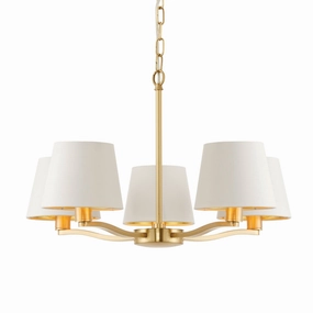 Endon Harvey 5 Light Satin Gold Pendant Ceiling Light minimalist ceiling light