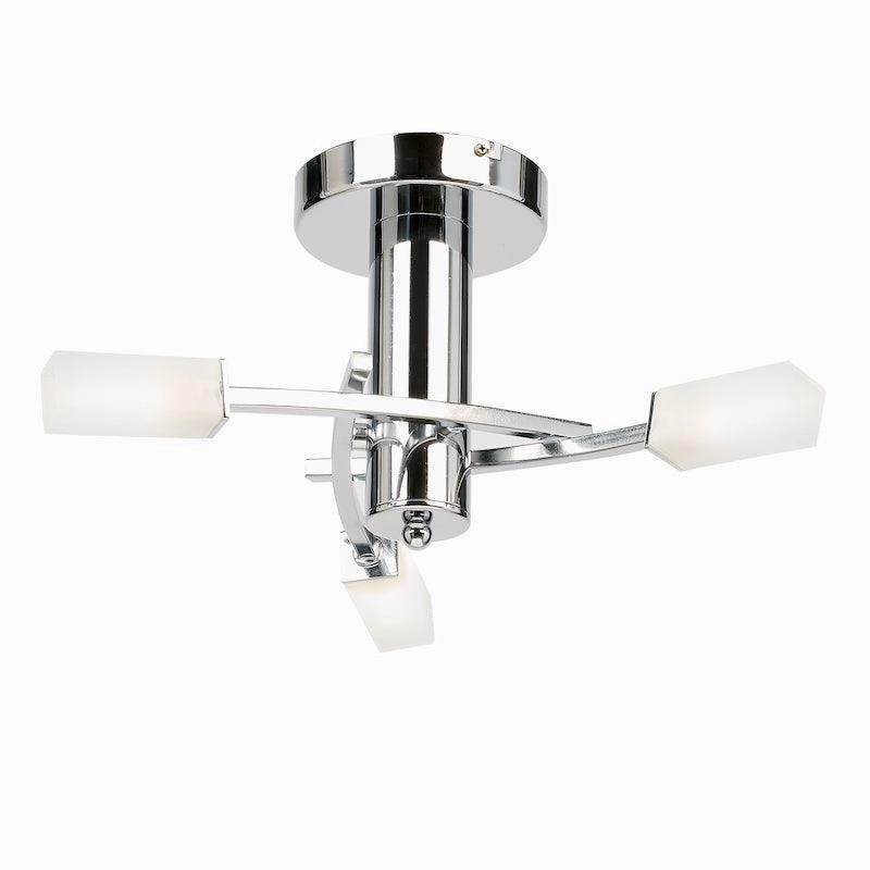 Endon Havana 3 Light Chrome Semi Flush Ceiling Light