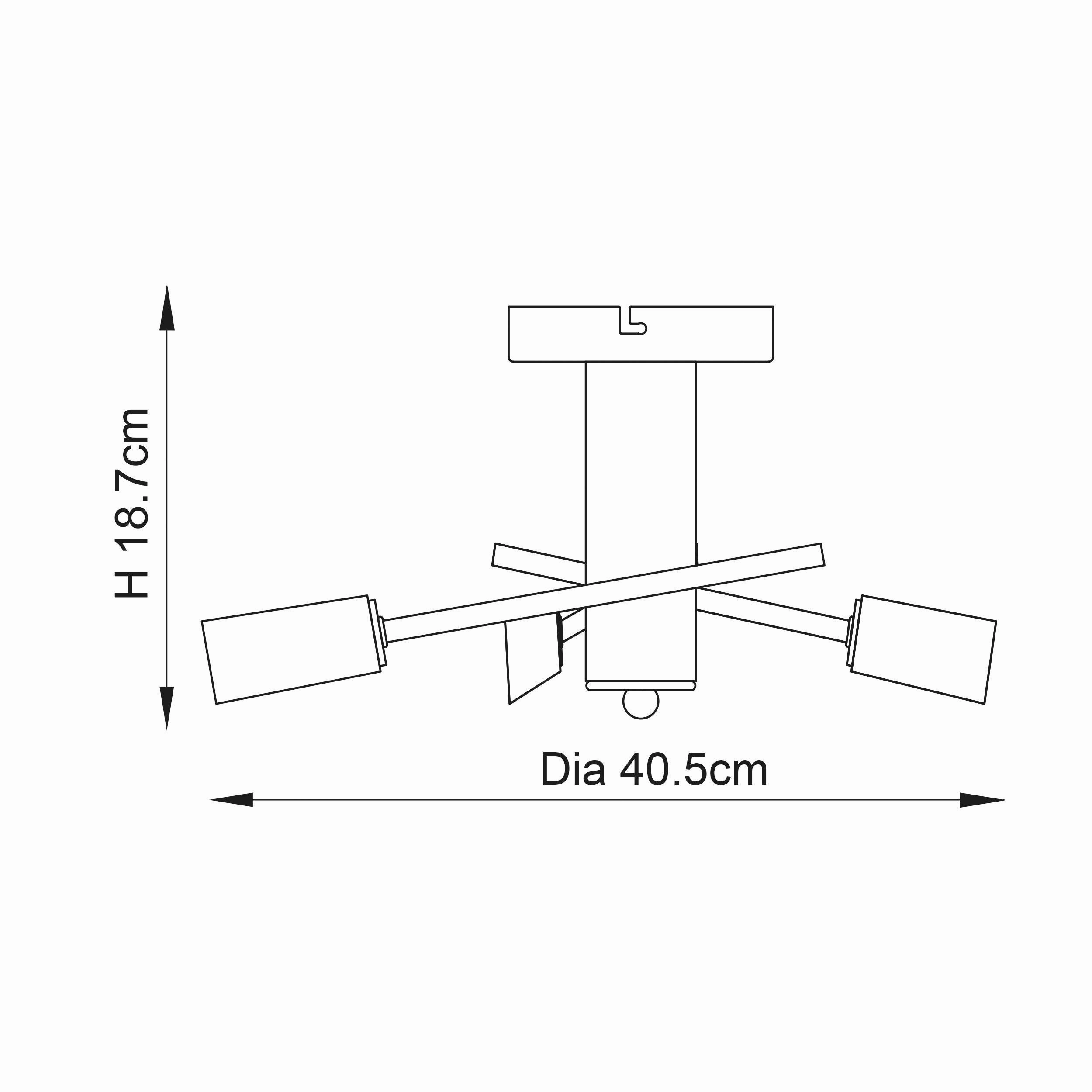 Endon Havana 3 Light Chrome Semi Flush Ceiling Light