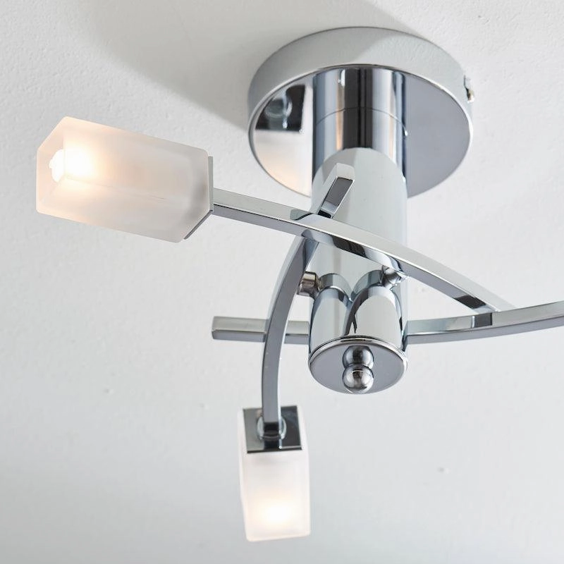 Endon Havana 3 Light Chrome Semi Flush Ceiling Light