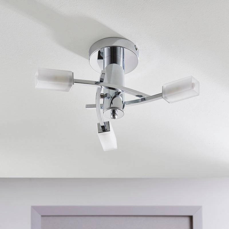 Endon Havana 3 Light Chrome Semi Flush Ceiling Light