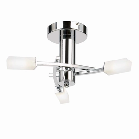 Endon Havana 3 Light Chrome Semi Flush Ceiling Light simple ceiling design light