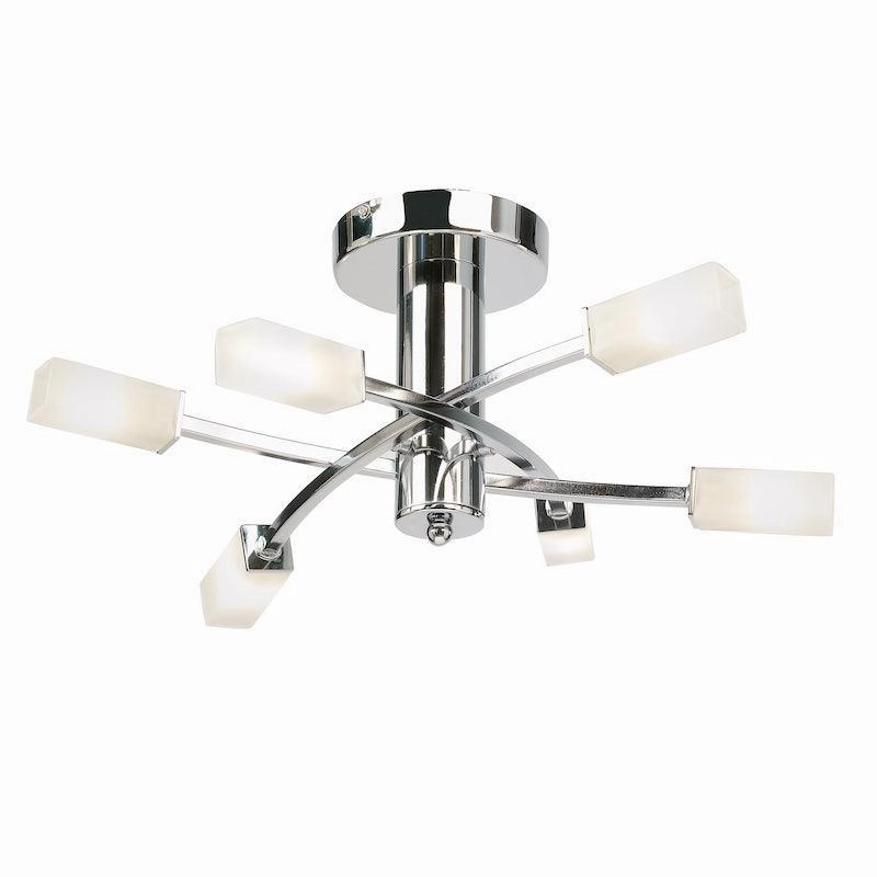 Endon Havana 6 Light Chrome Semi Flush Ceiling Light