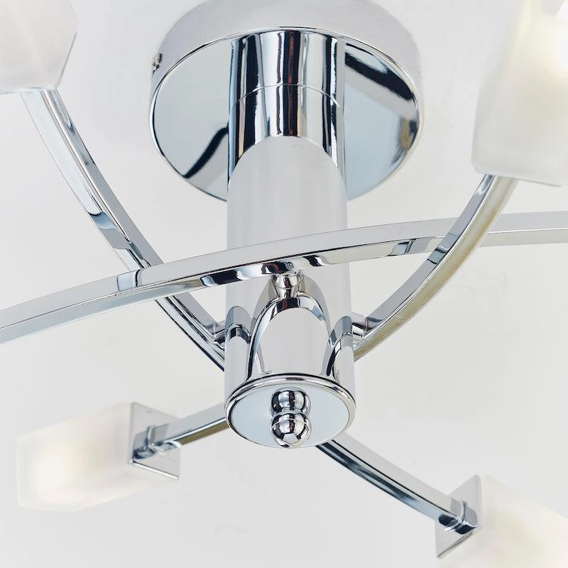 Endon Havana 6 Light Chrome Semi Flush Ceiling Light