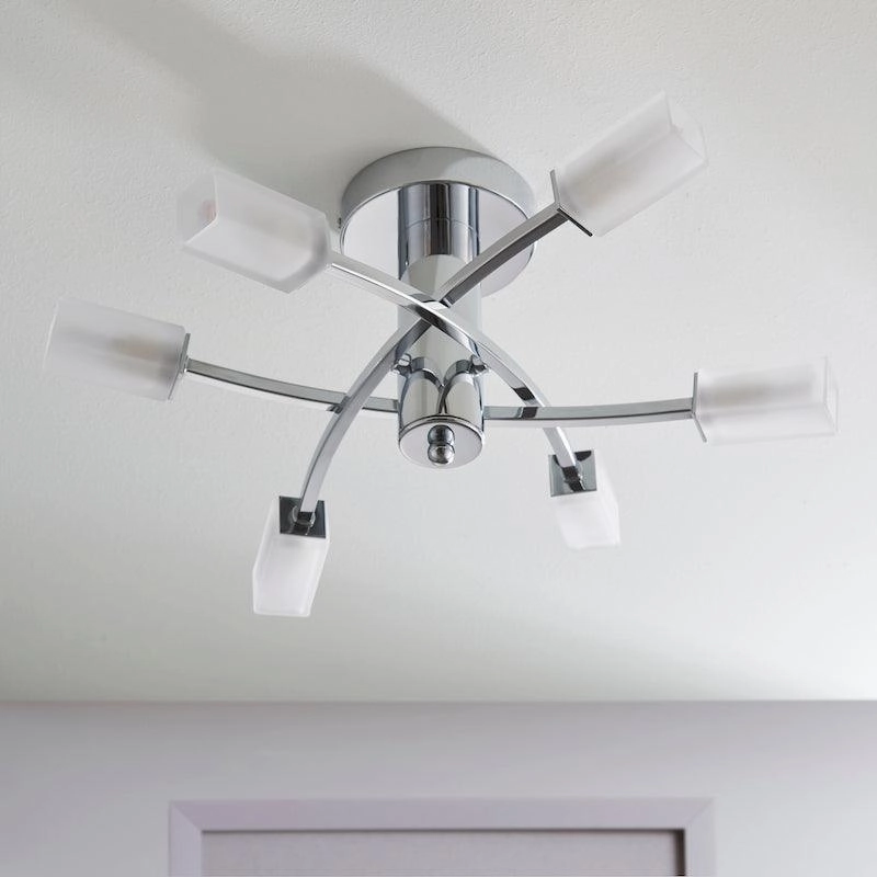 Endon Havana 6 Light Chrome Semi Flush Ceiling Light