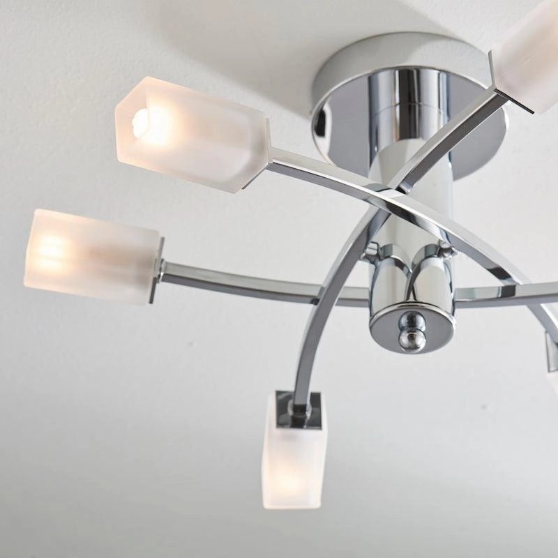 Endon Havana 6 Light Chrome Semi Flush Ceiling Light
