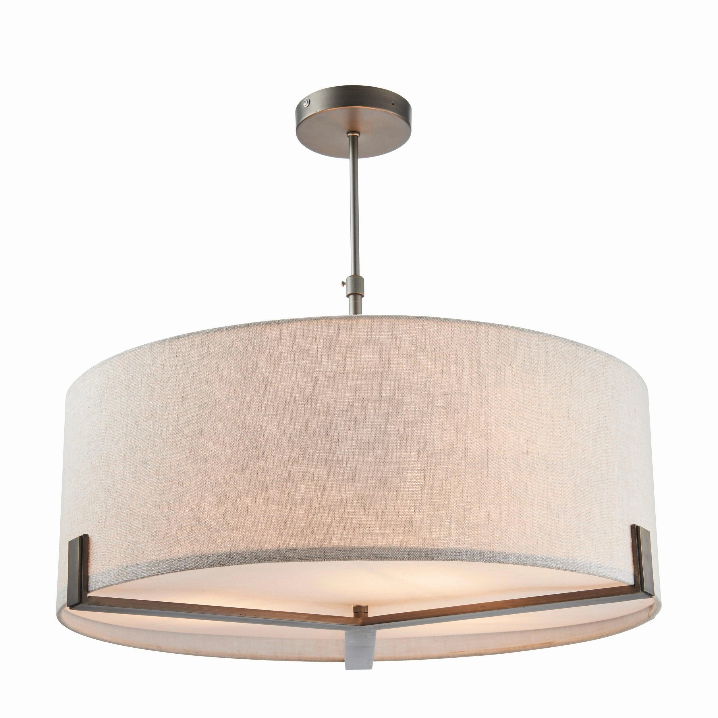 Endon Hayfield 3 Light Brushed Bronze Pendant Ceiling Light