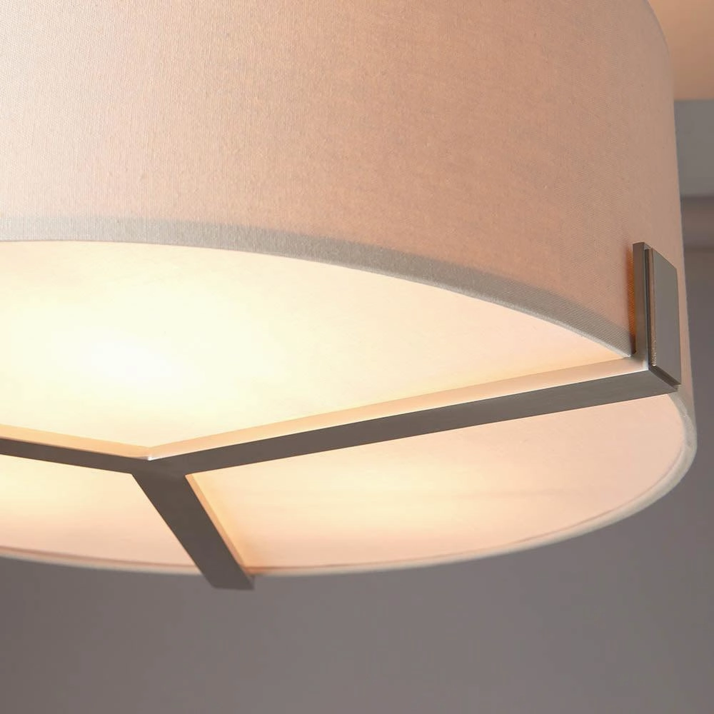 Endon Hayfield 3 Light Satin Nickel Pendant Ceiling Light