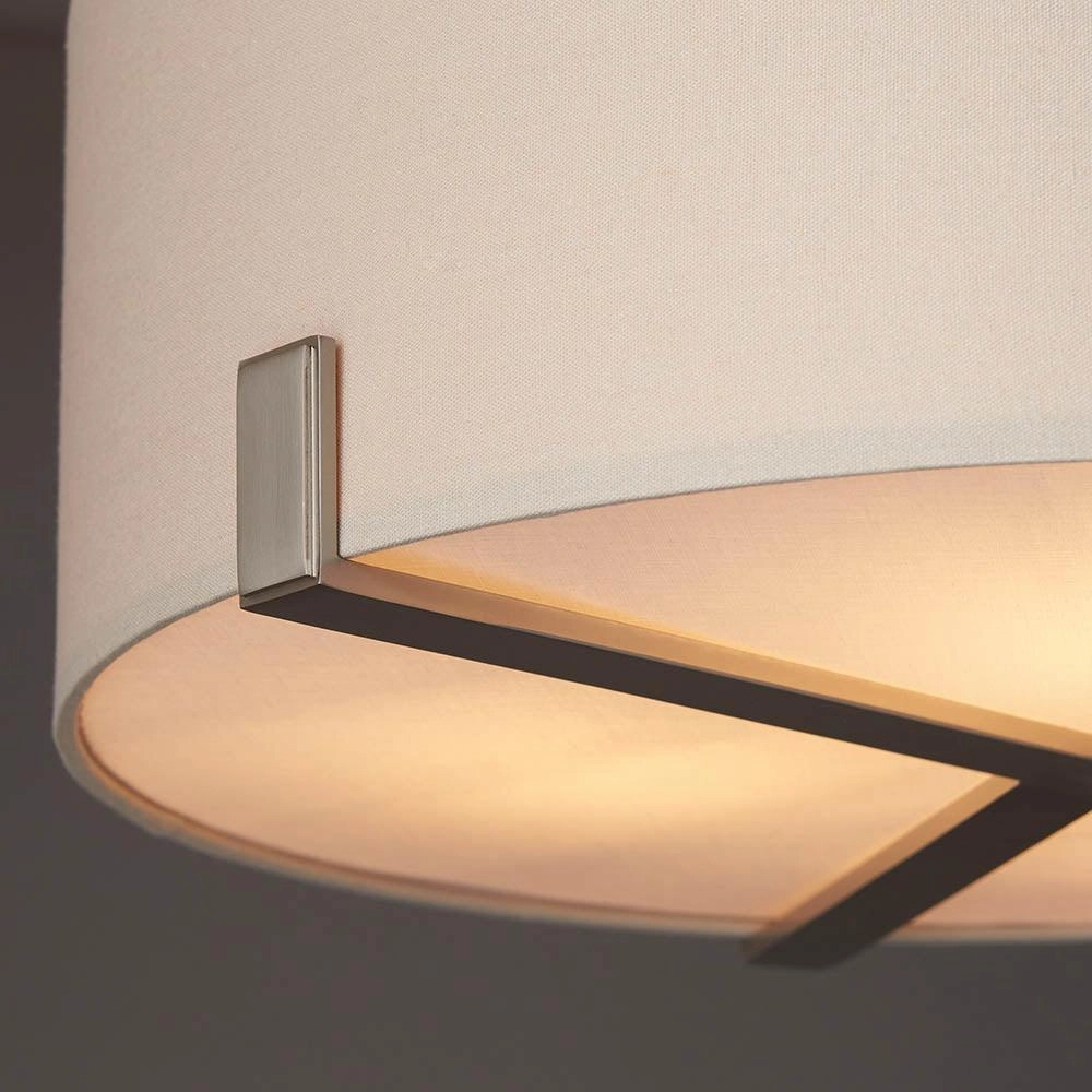 Endon Hayfield 3 Light Satin Nickel Pendant Ceiling Light