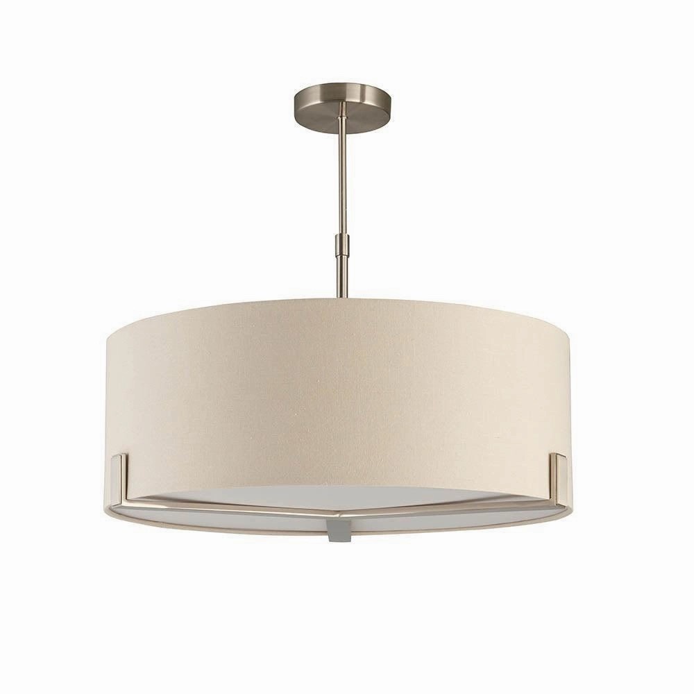 Endon Hayfield 3 Light Satin Nickel Pendant Ceiling Light