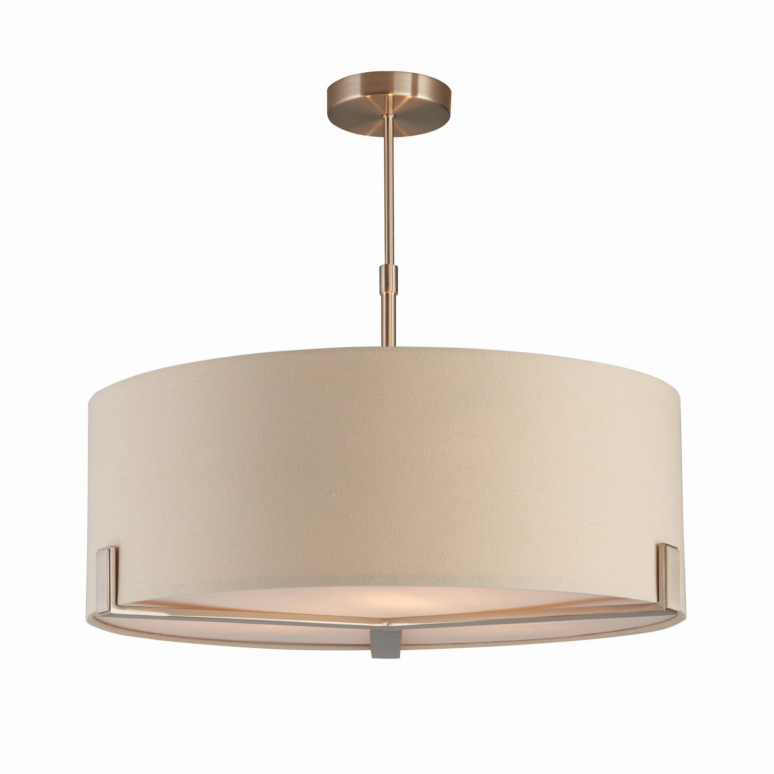 Endon Hayfield 3 Light Satin Nickel Pendant Ceiling Light