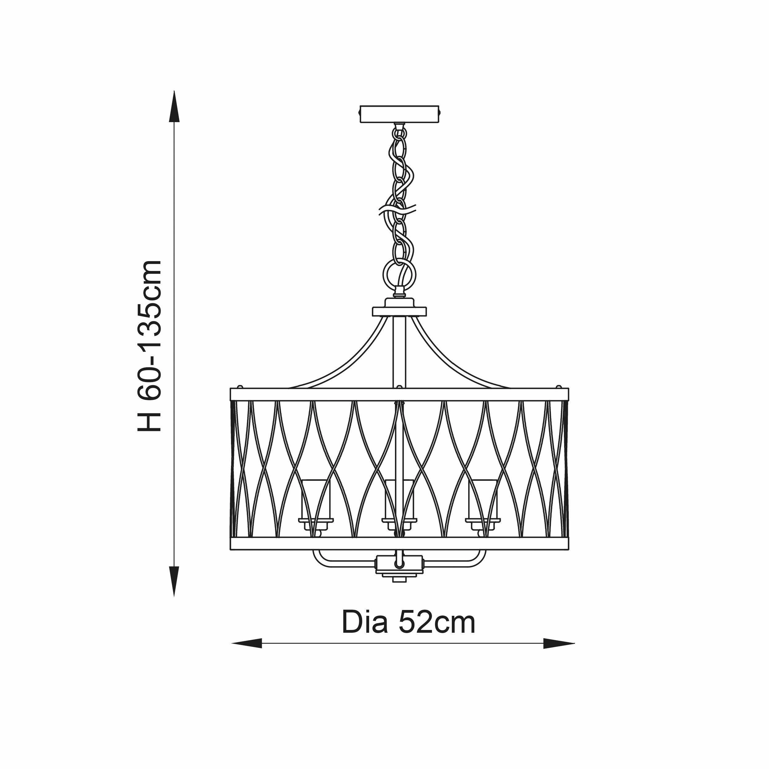 Endon Heston Black & Bronze 5 Light Pendant Ceiling Light