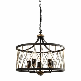 Endon Heston Black & Bronze 5 Light Pendant Ceiling Light modern ceiling lamp