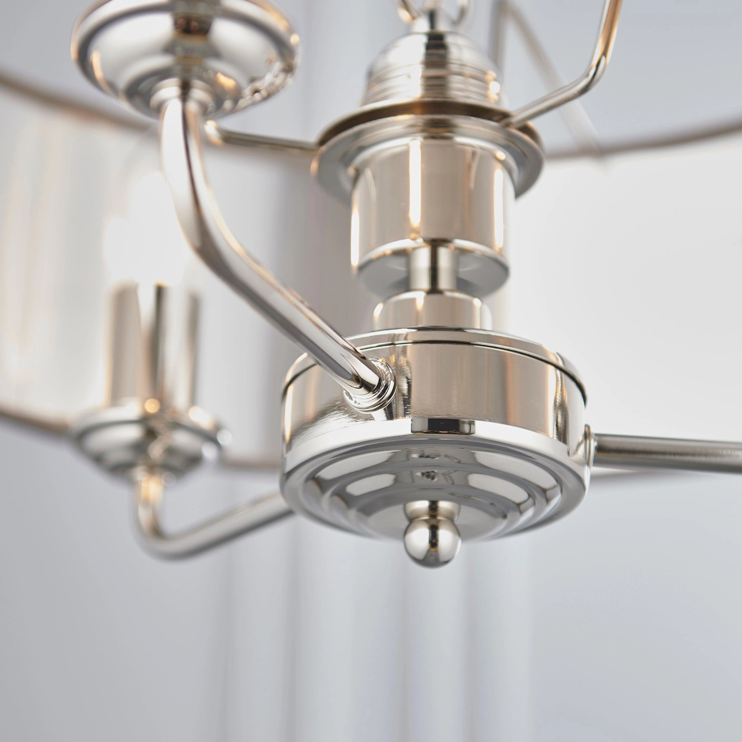 Endon Highclere Bright Nickel 3 Light Pendant - Charcoal Shade
