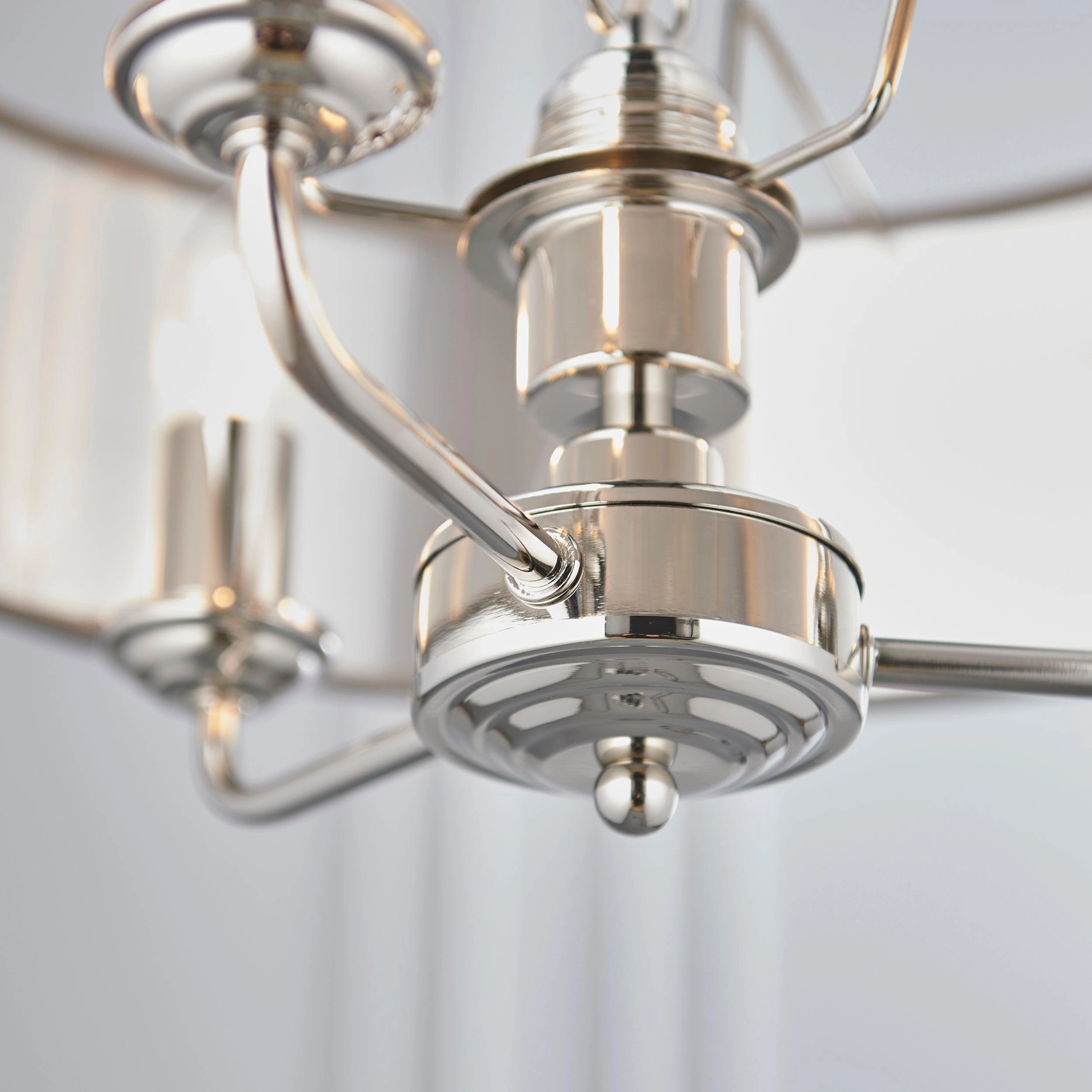 Endon Highclere Bright Nickel 3 Light Pendant - Charcoal Shade