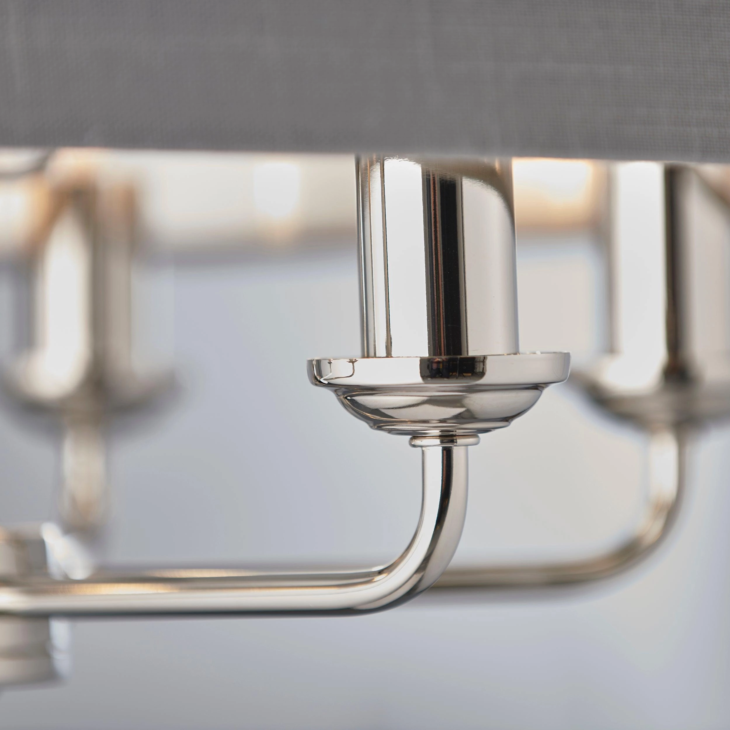 Endon Highclere Bright Nickel 6 Light Pendant - Charcoal Shade
