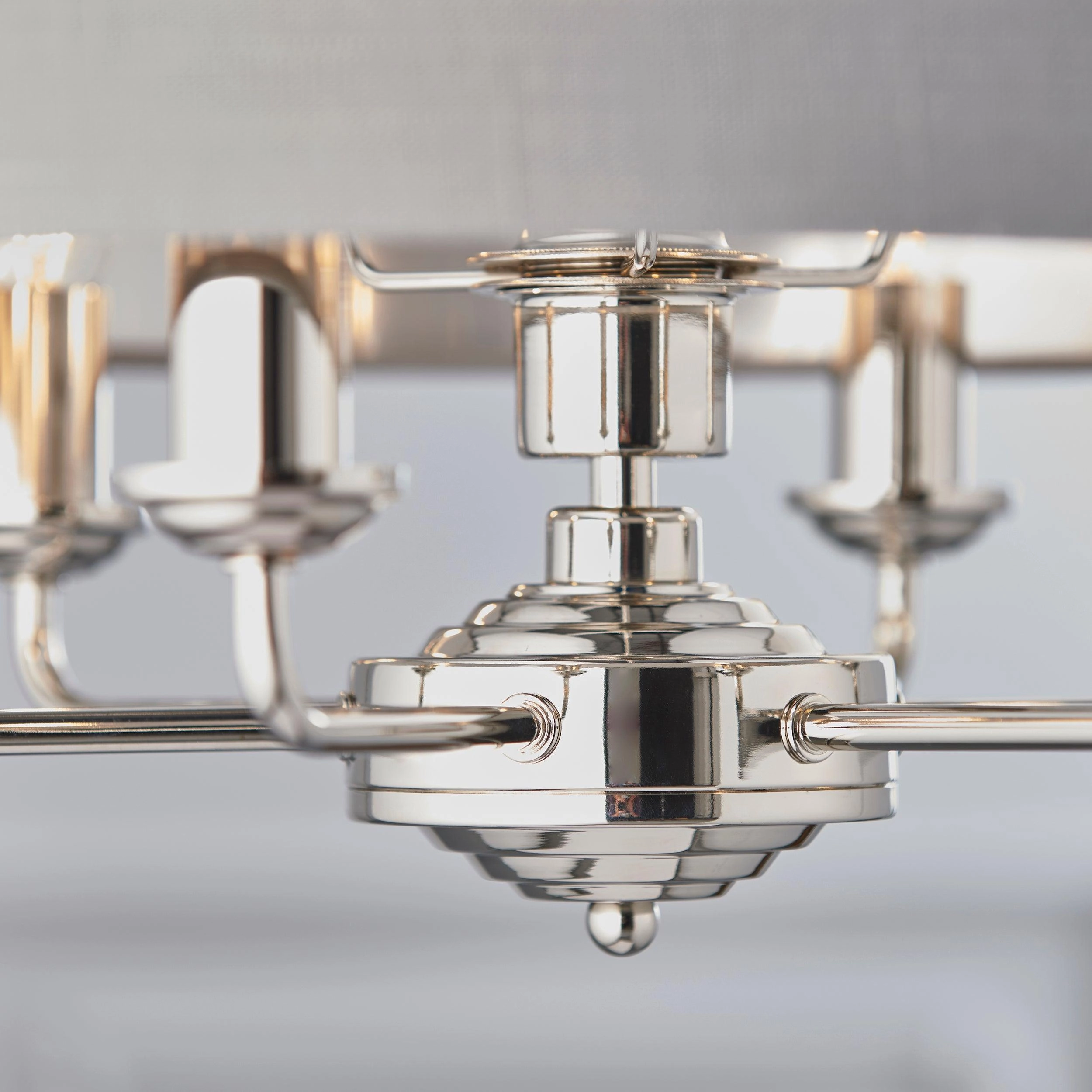 Endon Highclere Bright Nickel 6 Light Pendant - Charcoal Shade