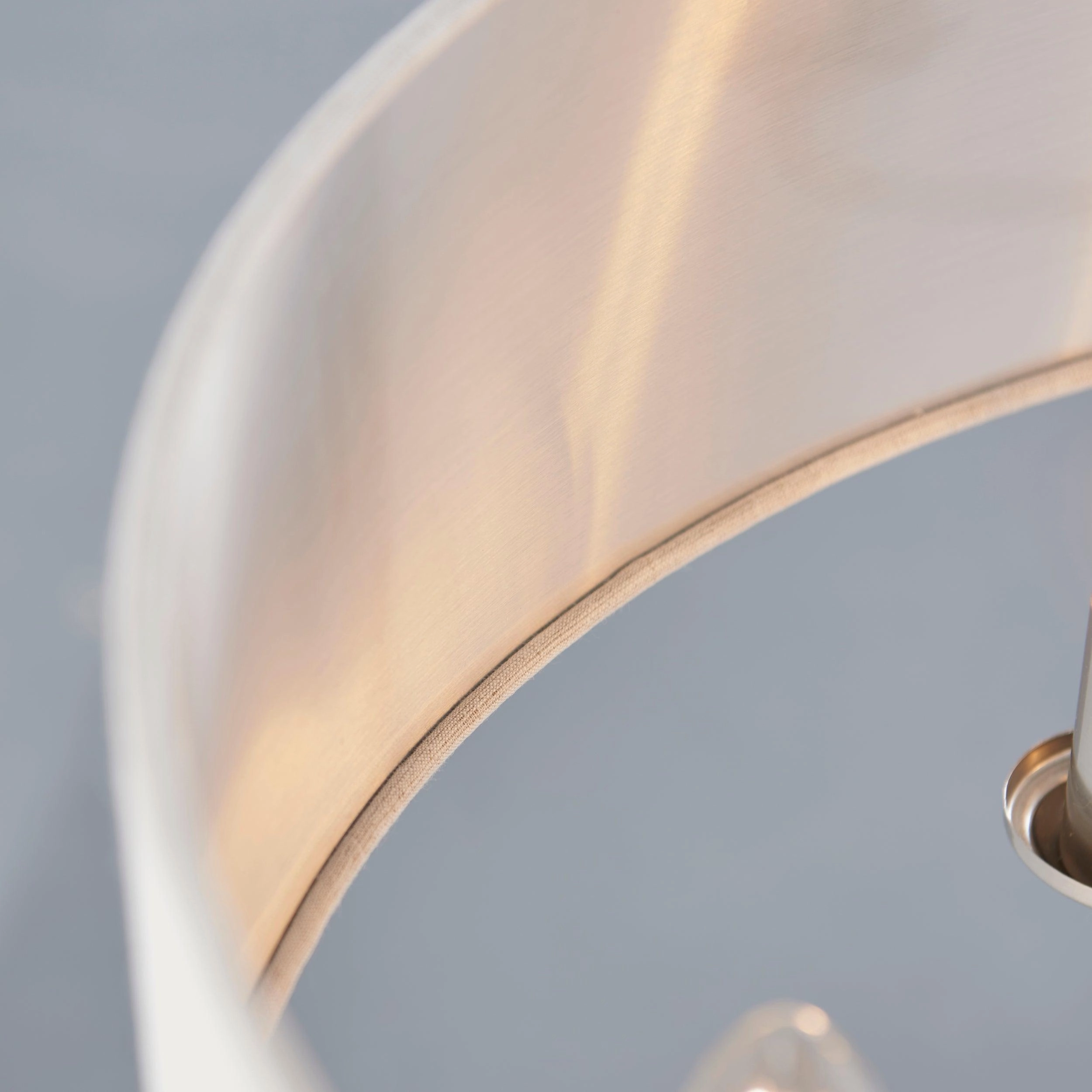 Endon Highclere Brushed Chrome 6 Light Pendant - Natural Linen Shade