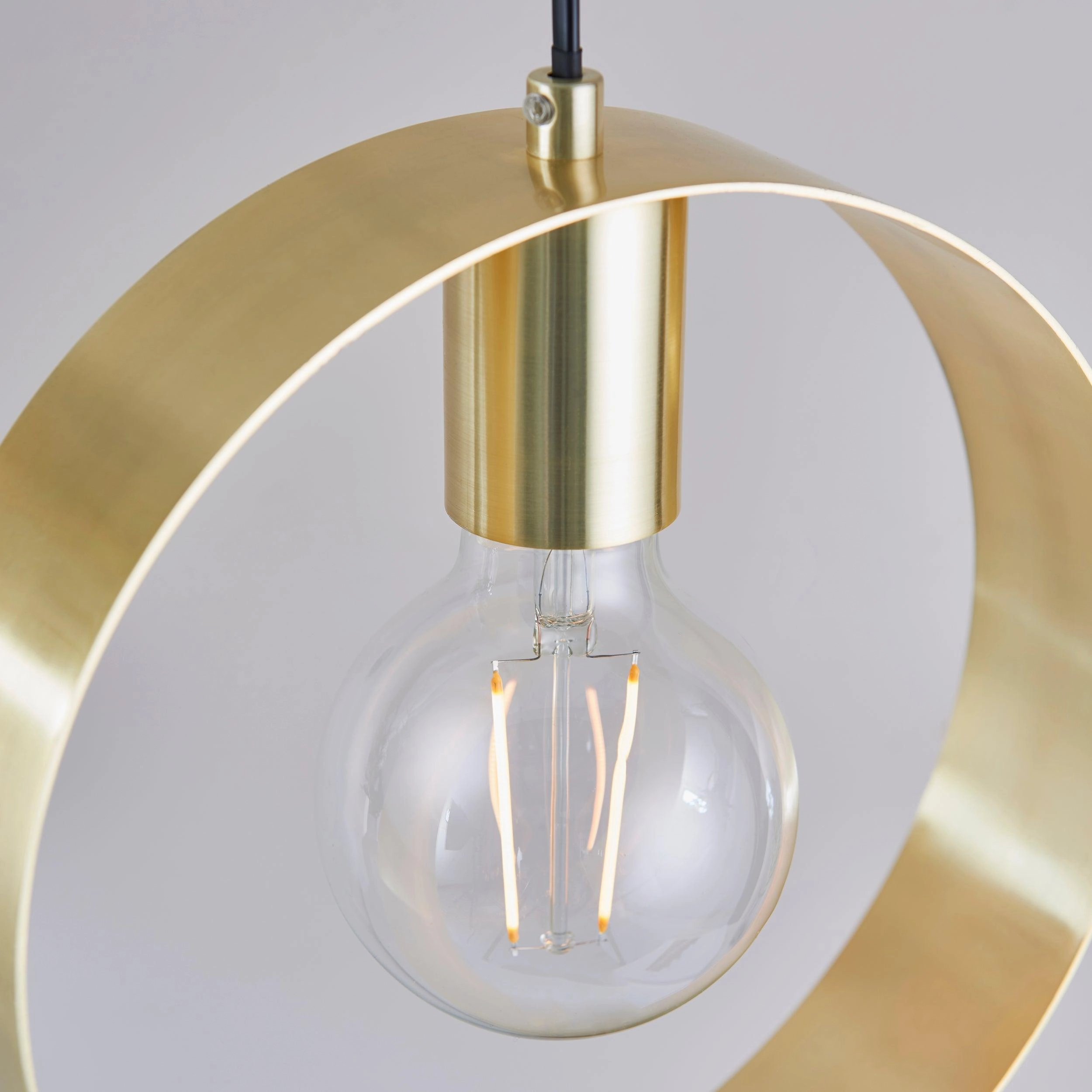 Endon Hoop 1 Light Brass Ceiling Pendant