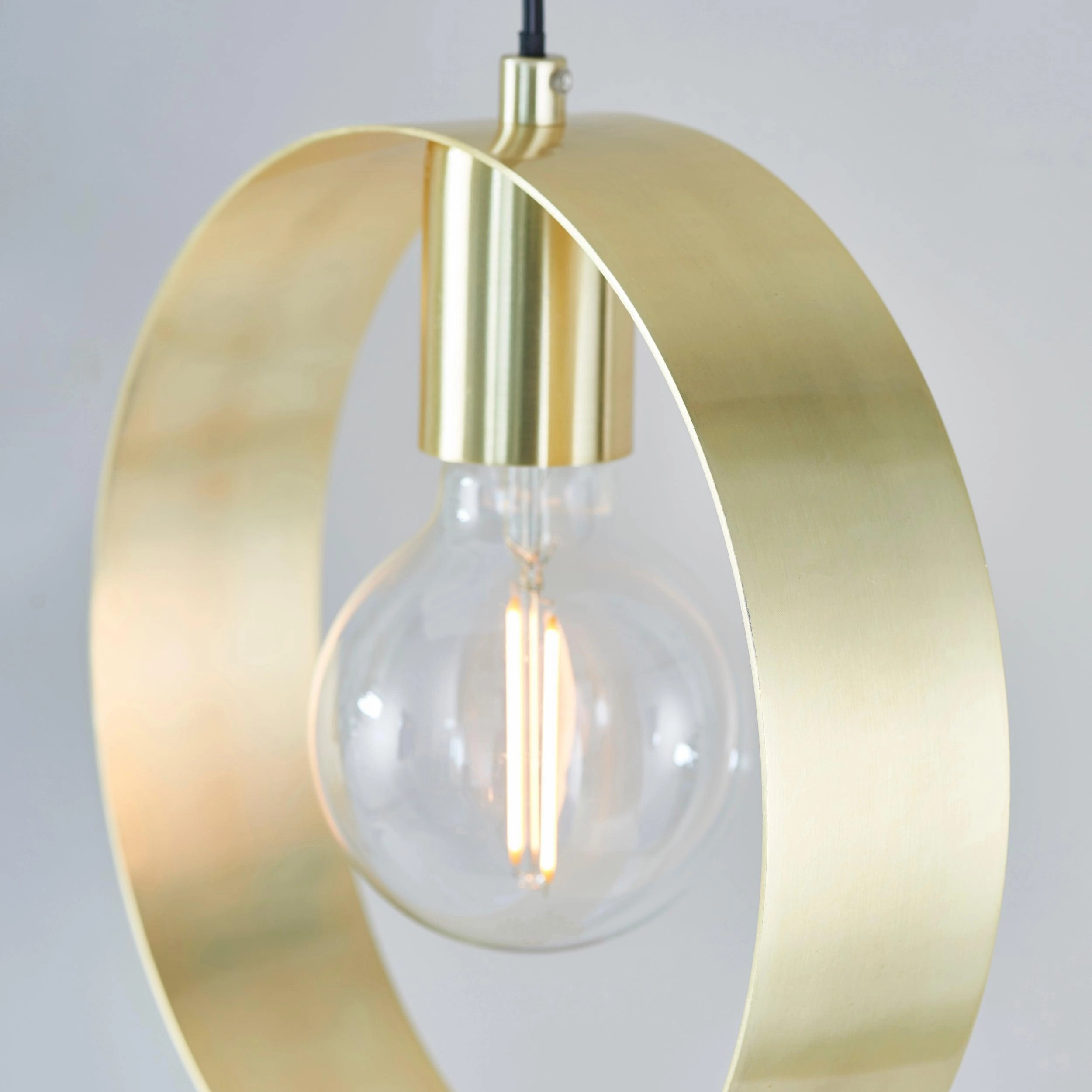 Endon Hoop 1 Light Brass Ceiling Pendant