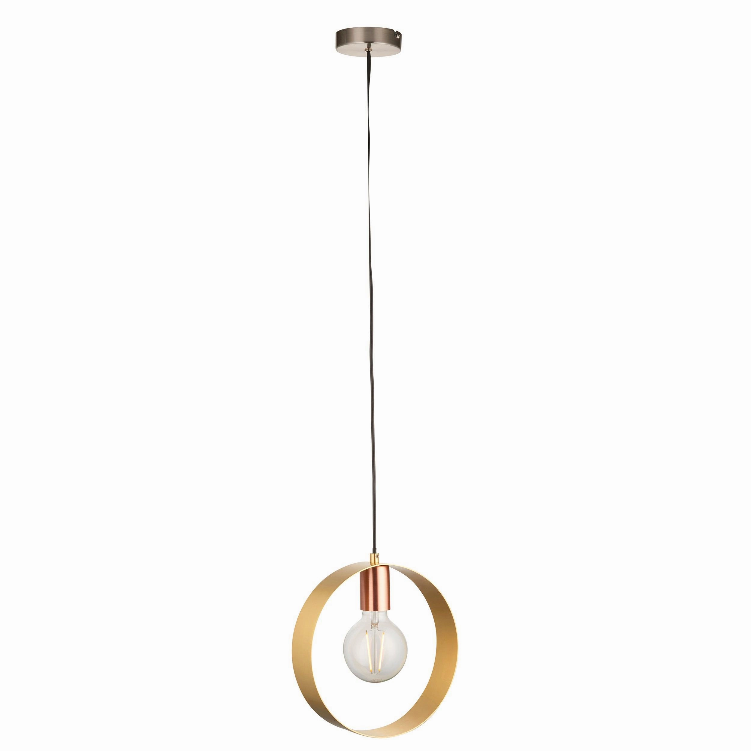Endon Hoop 1 Light Brass Finish Pendant Ceiling Light
