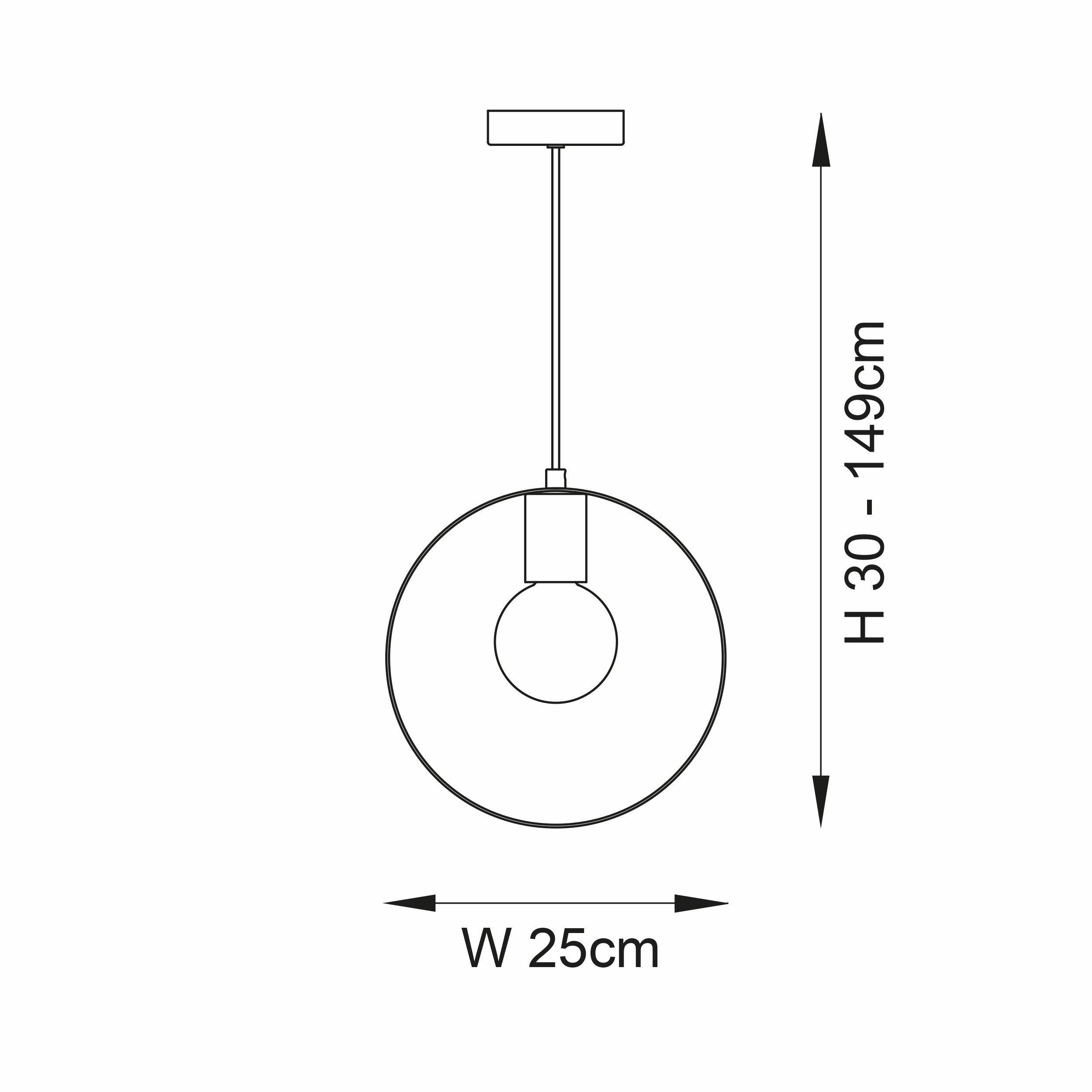 Endon Hoop 1 Light Brass Finish Pendant Ceiling Light