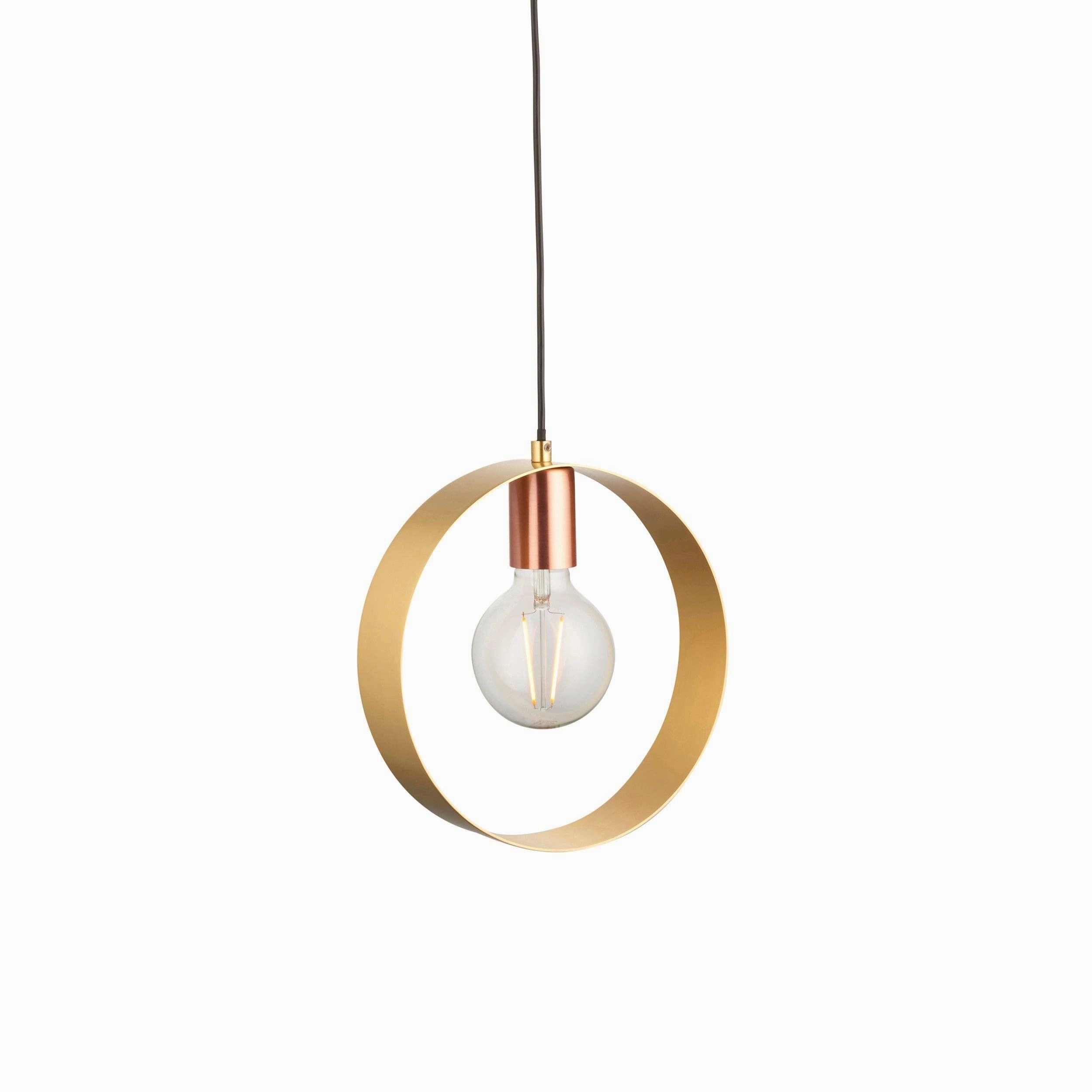 Endon Hoop 1 Light Brass Finish Pendant Ceiling Light minimalist ceiling light