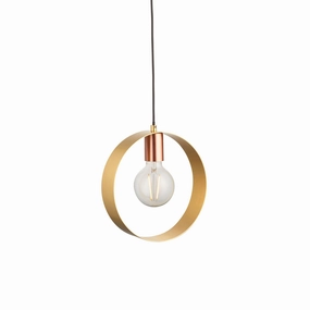 Endon Hoop 1 Light Brass Finish Pendant Ceiling Light minimalist ceiling light