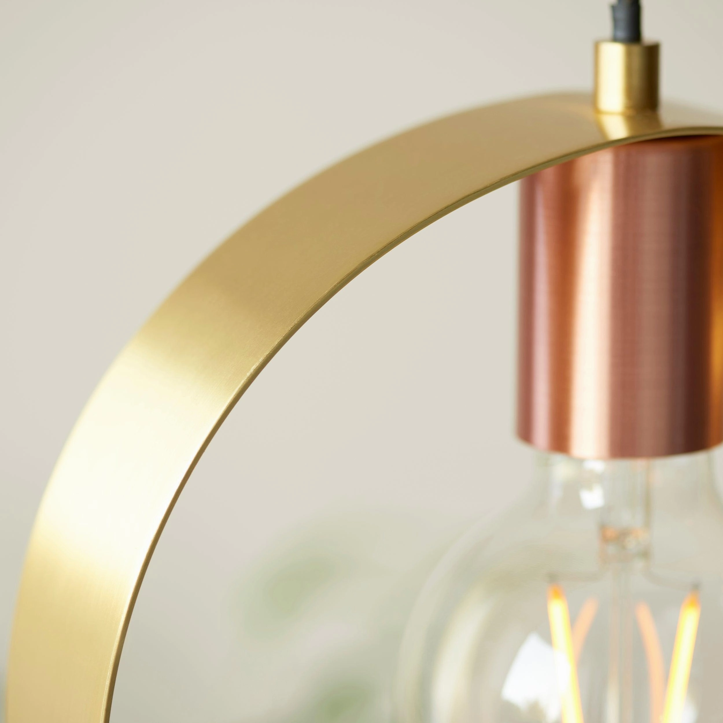Endon Hoop 1 Light Brass Finish Pendant Ceiling Light