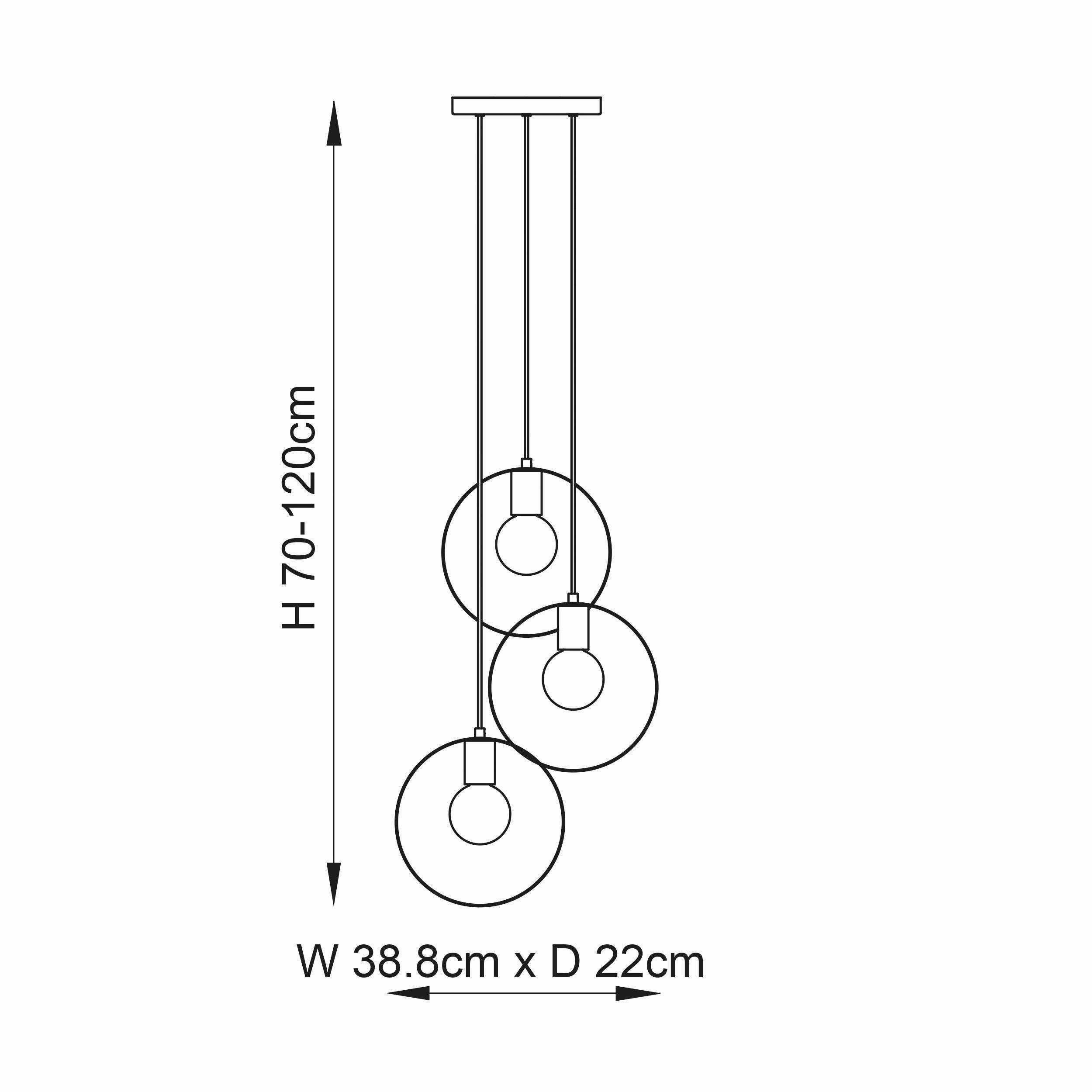 Endon Hoop 3 Light Ceiling Pendant Light