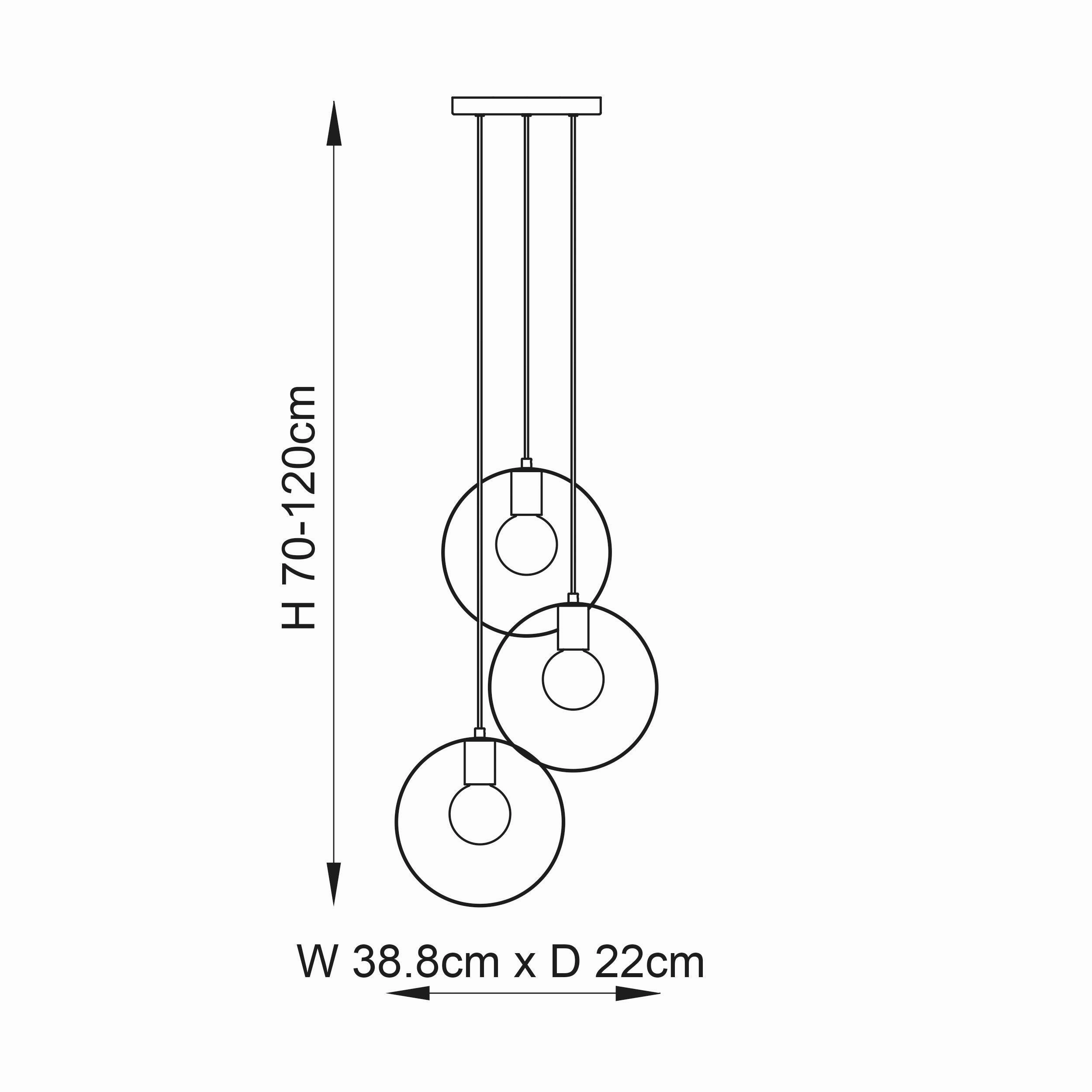 Endon Hoop 3 Light Ceiling Pendant Light