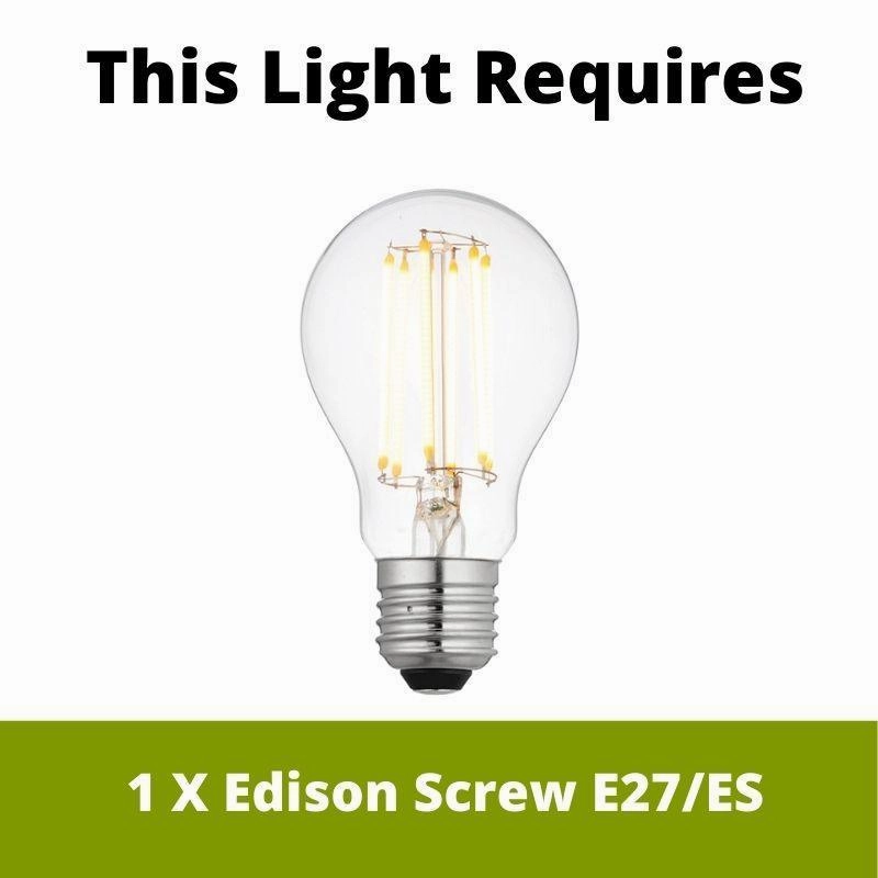 Endon Hopton 1 Light Black Flush Ceiling Light