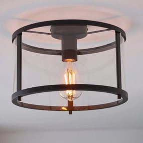 Endon Hopton 1 Light Black Flush Ceiling Light simple ceiling design light